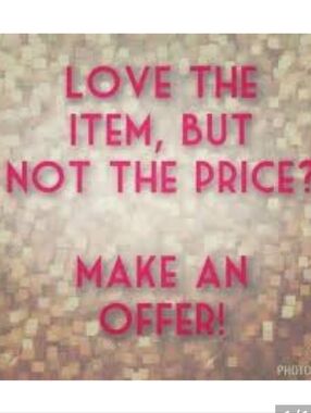 Make an Offer Sign - Pink Text on Gold Mosaic
